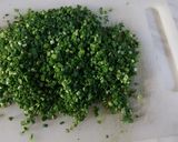 A picture of step 1 of Green Garlic cubes.