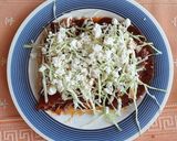 A picture of step 5 of Enchiladas with Two-Chile Sauce.
