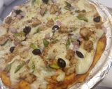 A picture of step 6 of Ginger malai boti pizza 🍕😋.