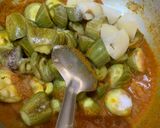 A picture of step 3 of Potala Aloo kasha(Pointed gourd and potato with Indian spices).