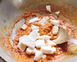 A picture of step 3 of Paneer butter masala without onion and garlic curry 🍛.