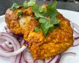 A picture of step 7 of Tandoori Cod with Wilted Spinach.