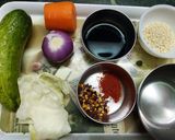 A picture of step 1 of Korean Cucumber Kimchi.