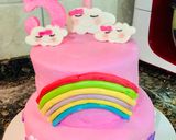 Foto del paso 14 de la receta: 🎂Bizcochuelo con pasta de cobertura (fondant) y tips☁️🌈💜🤍