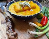 A picture of step 9 of Red Lentil Velouté with Scallions and Habanero Peppers.