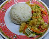 รูปขั้นตอนการทำที่ 5 ของ ไก่ผัดผงกะหรี่ราดหน้าข้าว