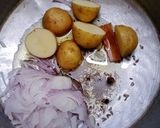 A picture of step 1 of Prawns pulao.
