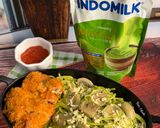 Foto langkah ke 7 dari resep Spaghetti Matcha Cheese Mushroom with Chicken Katsu.