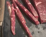 A picture of step 1 of Beef, Onion, and Broccoli Stirfry.