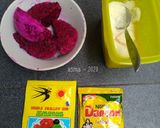 Foto langkah ke 1 dari resep Puding Buah Naga w/ Cream Cheese.