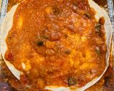 A picture of step 6 of Meatless Enchilada Pie.