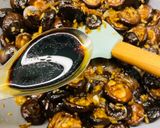 Hình bước làm 3 của món Nấm hương xào xì dầu vị teriyaki