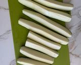 A picture of step 3 of Baked  Zucchini / Courgette Fries / Chips  #paleo #vegetarian #quick #healthy.