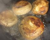 A picture of step 6 of Bavette steak. Soy portobello mushrooms, sweet potato and greens.