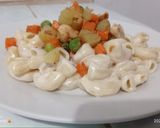 Foto del paso 6 de la receta: Pasta con salsa blanca y verduras con pollo 🍗🥕🍠