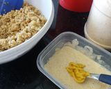 Foto del paso 1 de la receta: Pinchitos o croquetitas de quinoa rellenas de panchos o frankfruter