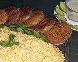 A picture of step 7 of Vegetables kabab with simple koshri rice.