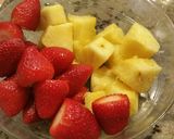 A picture of step 1 of Fruit coated with dark crunchy chocolate.