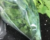 A picture of step 1 of Cream of Broccoli Spinach and Walnut Soup.