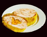 A picture of step 5 of Oats & Walnut Pancakes with Mango-Cashew Cream.