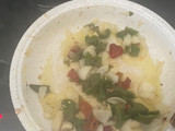 Lomo en trozos con salsa de verduras