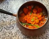 A picture of step 4 of Red Lentil Velouté with Scallions and Habanero Peppers.