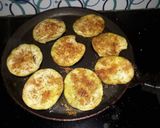 A picture of step 6 of Baigan masala fry.