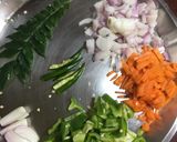 A picture of step 1 of Vegetable Kanda Poha.