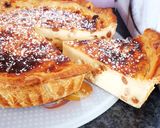 Une image de l'étape 5 de Tarte au flan rhum raisins.