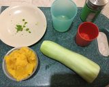 A picture of step 5 of Beef Alambre with Mango Sauce.