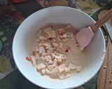 Foto del paso 3 de la receta: Fainá de queso brie y morrón rojo, verde🫑🧀