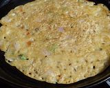 A picture of step 2 of Masala Oats chilla.