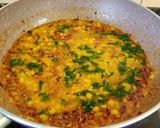 A picture of step 12 of Dal Palak.