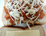 A picture of step 3 of Chicken tikka cheese sandwiches 😊.
