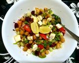 A picture of step 3 of Paneer and Chickpea Salad.