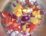 A picture of step 1 of Bhel puri.