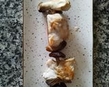 Foto del paso 5 de la receta: Menú del 40 aniversario de Zelda, tortilla, brocheta de carne y setas, arroz cremoso y manzana-miel