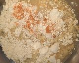 A picture of step 2 of Maharashtrian Besan pitla.