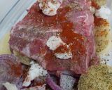 Foto del paso 1 de la receta: Cabeza de cerdo al horno asado en su propio jugo y verduras con patata