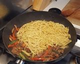 A picture of step 8 of Mongolian beef.
