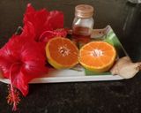 ஆரஞ்சு செம்பருத்தி ஜூஸ் (Orange, Hibiscus, Honey Ginger juice recipe in tamil) ரெசிபி ஸ்டேப் 1 புகைப்படம்