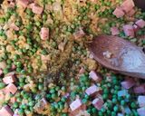 Une image de l'étape 3 de Risotto de coquillette, petits pois, jambon et Boursin®️.