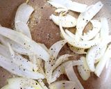 A picture of step 4 of My Peppered Marinated Steak with Onions garlic, Wedge Chips. 😘.