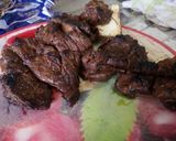 A picture of step 5 of Nyama choma (beef).