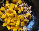 A picture of step 4 of Alugbati, Giniling, Kalabasa in Filipino style for dinner / Malabar Spinach, Chicken mince, Pumpkin.