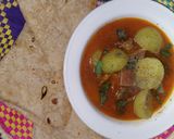 A picture of step 5 of Karachi teendy gosht.