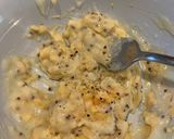 A picture of step 3 of Devilled eggs with Nori.