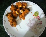 A picture of step 6 of Panner Tikka with sauce.
