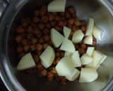 A picture of step 1 of Chana aloo with palak poori.