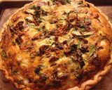 A picture of step 3 of Bacon,spinach and mushroom quiche .